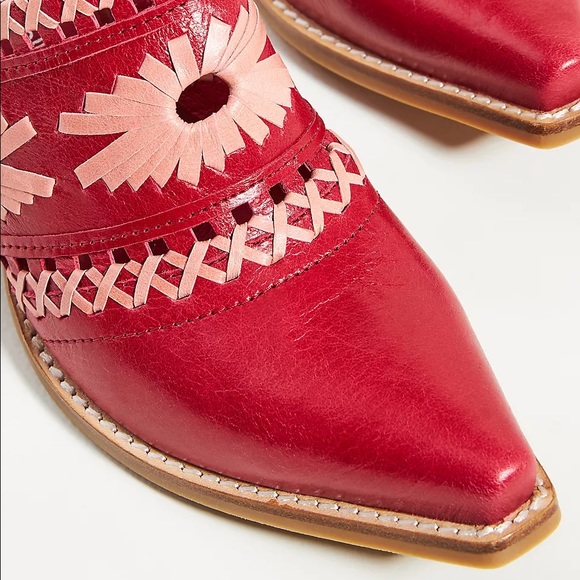 Jeffrey Campbell Red Leather Woven Mule - Picture 3 of 11